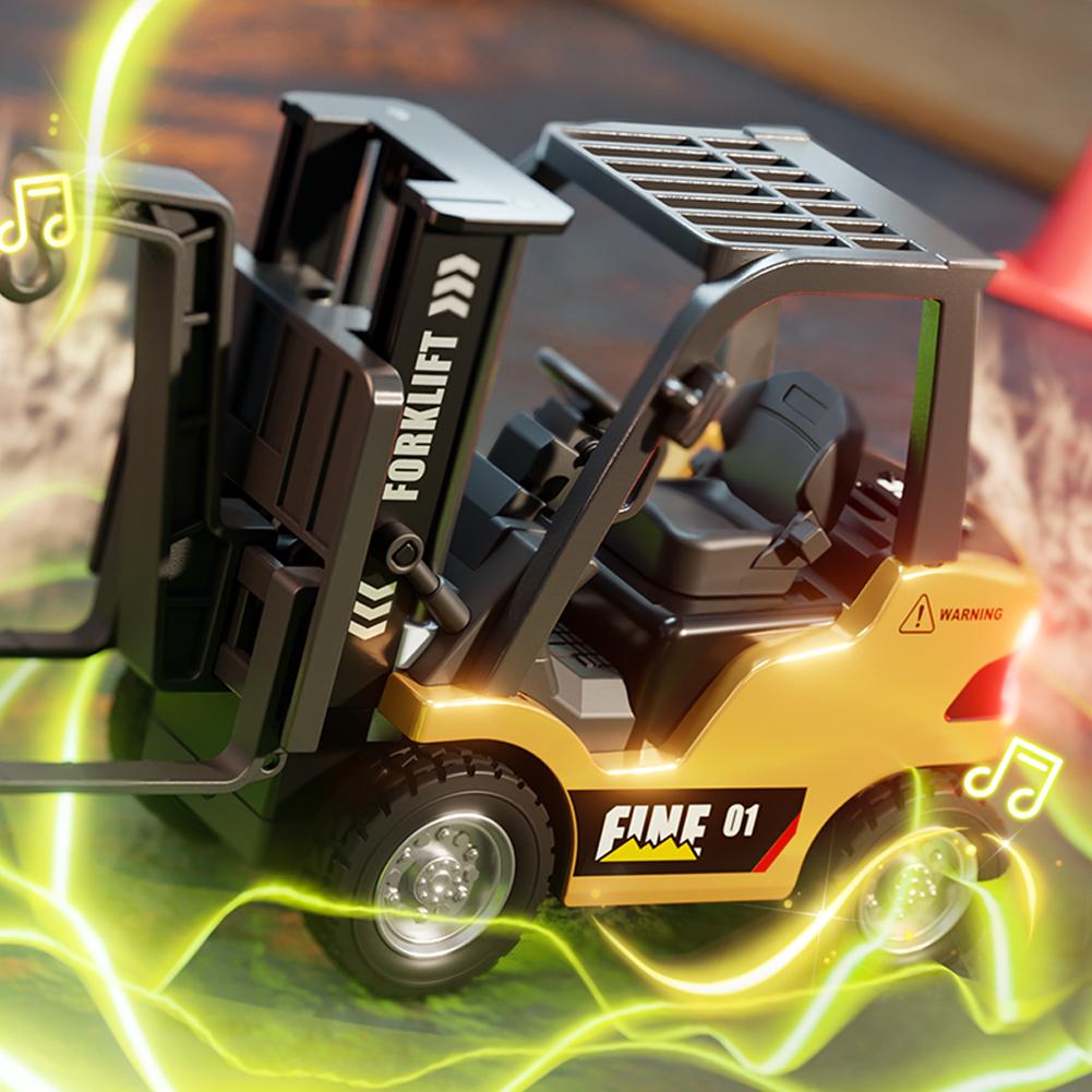 Super Mini Rc Car Forklift 1:64 Desktop Mini Alloy Bluetooth Remote Control Engineering Vehicle Sound Emulation Children'S Toys