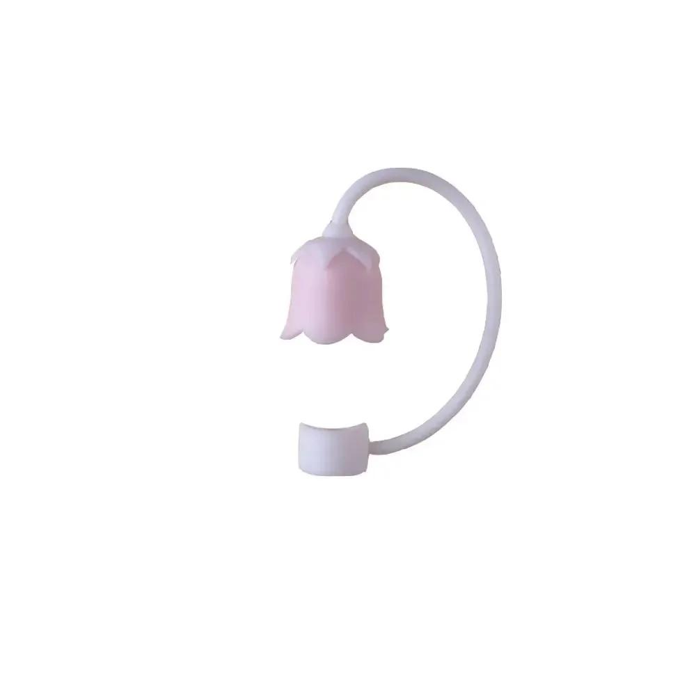 Silicone Straw Cover Cap Dust-Proof Bell Flower Straw Topper for Stanley Yeti Tumbler Cup Straws Accessories