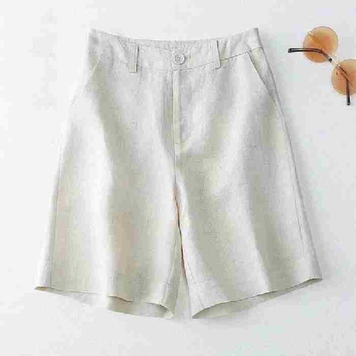 Women's Summer High-Waisted Casual Wide-Leg Pants Solid Color Straight-Leg Cropped Pants