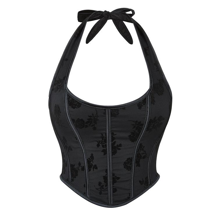 JYL TS черная бретелька на шею и поддержка груди для моделирования женского тела XS чёрный