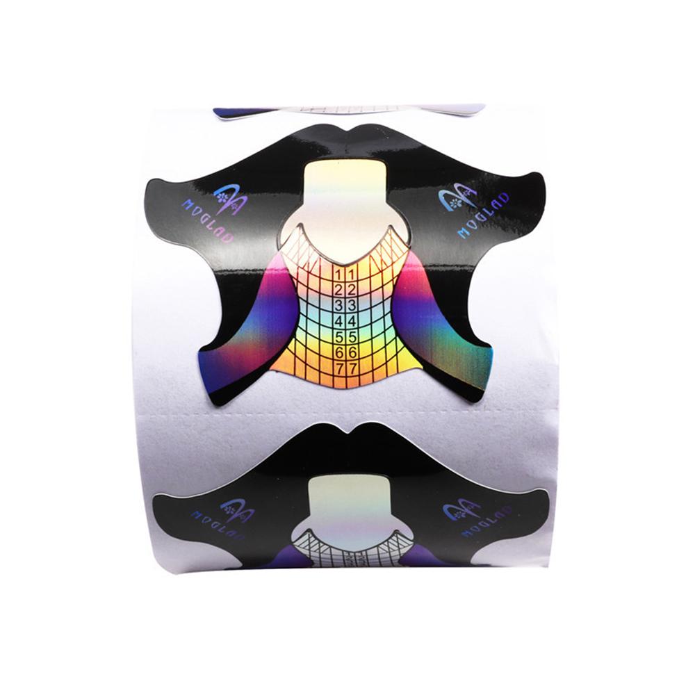 100pcs / 300pcs Nails Form Thick Nail Art Tips Guide Sticker Adhesive Nail Form Extension Nail Tool