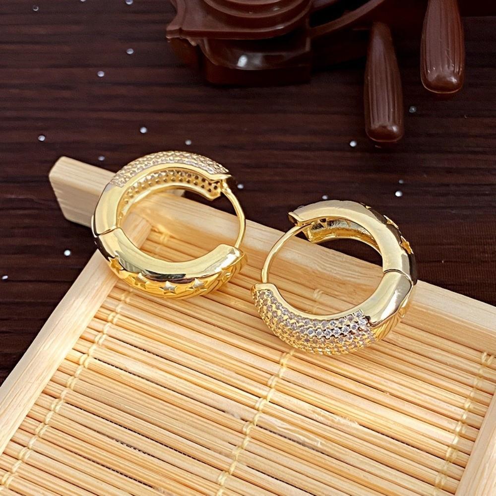 Temperament Zircon Hoop Earrings Ear Jewelry Women Sparkling Earrings For Girls