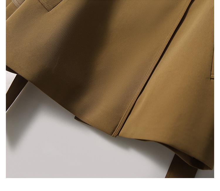 Women's Mid-Length British Style Khaki Trench Coat - Double-Breasted Spring/Autumn 2025 Trend