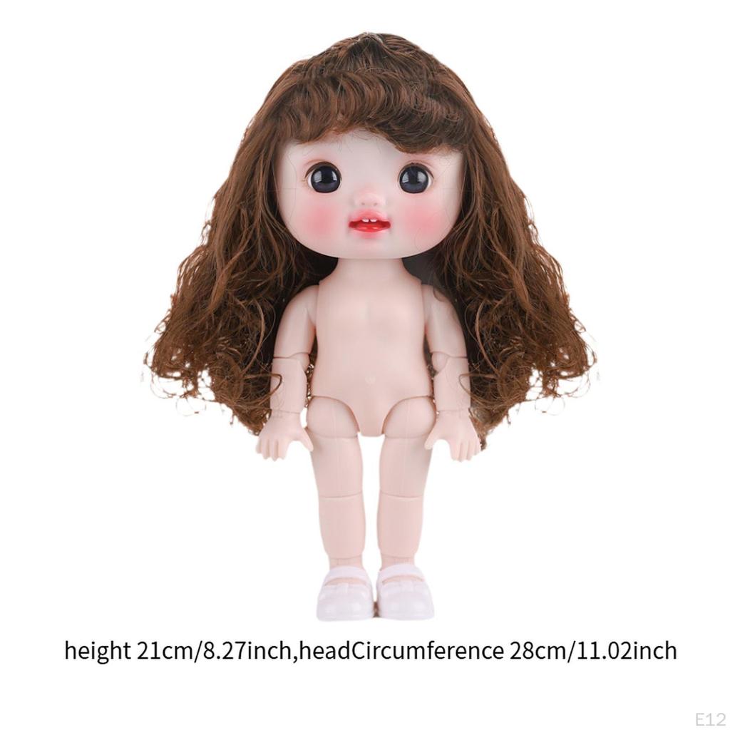 21cm BJD Doll with Footwear Interactive Design Movable Joints Educational Toy for Girls Gift Holiday