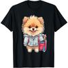 2024 Tillbaka till skolan Söt Pomeranian Hund Första Förskolan T-Shirt