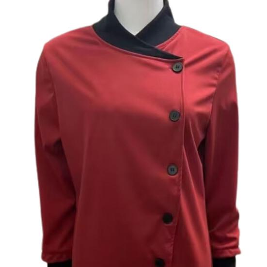 Women Fall Winter Jacket Stand Collar Neck Protection Single-breasted Irregular Split Hem Soft Patchwork Long Sleeve Solid Color Thick Warm