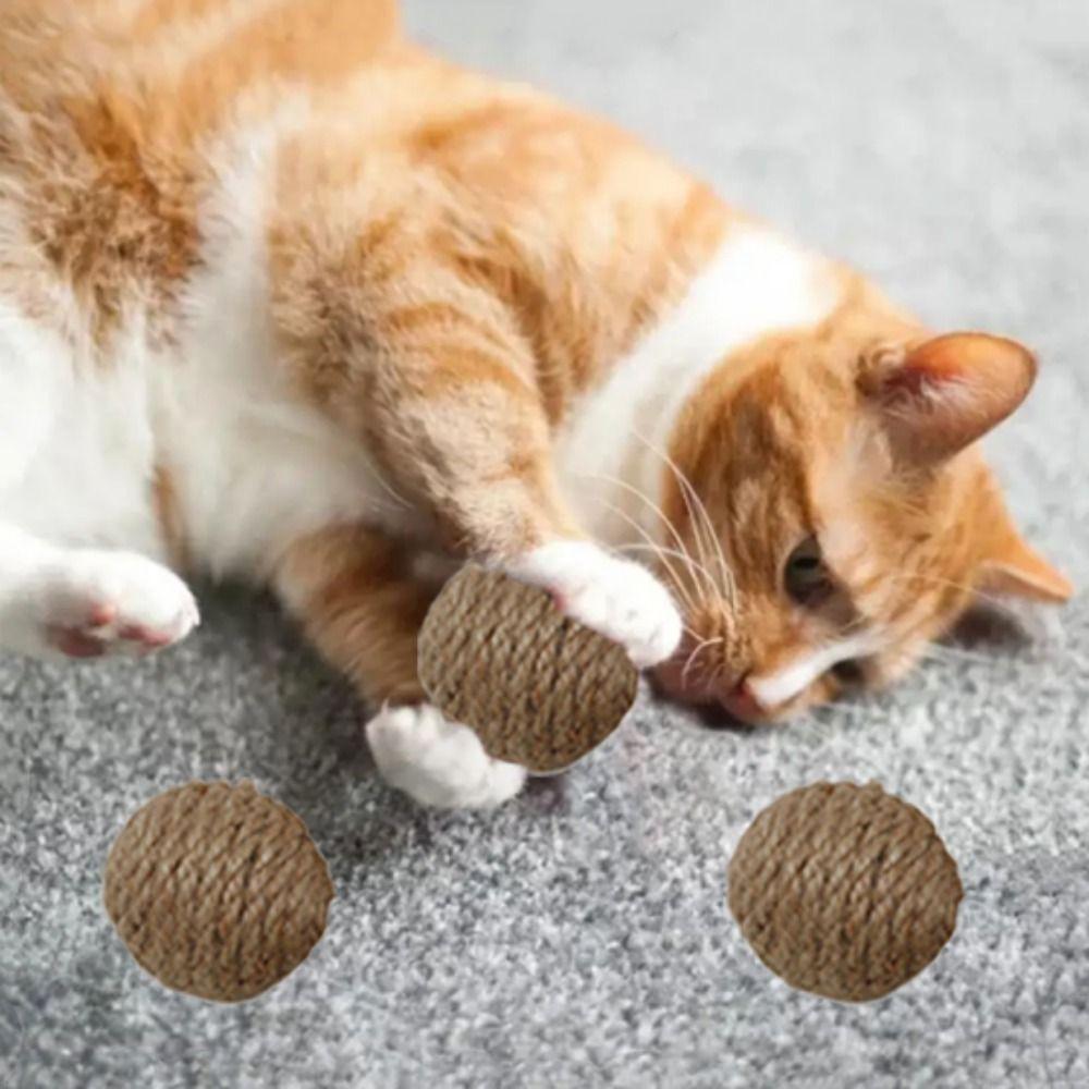 

Wear Resistant Cat Scratching Posts Toys Ball Hemp Rope Cat Rolling Sisal Ball Toy Chasing Cat Toy