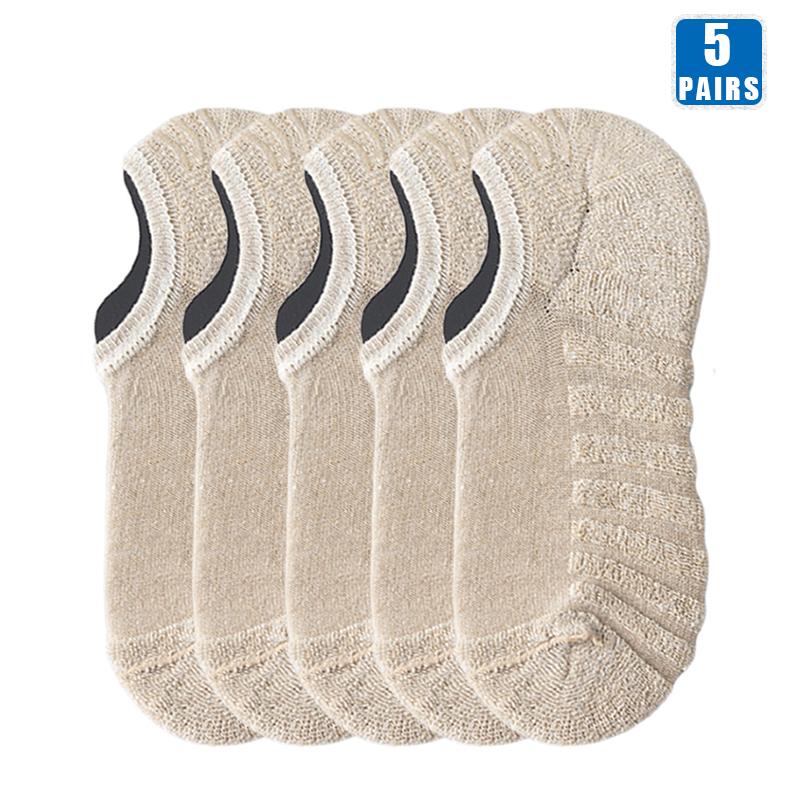 5 Pairs Short Men Socks High Quality Low-Cut Crew Ankle Non-Slip Cotton Soft Breathable Summer Autumn Solid Color Sock for Male