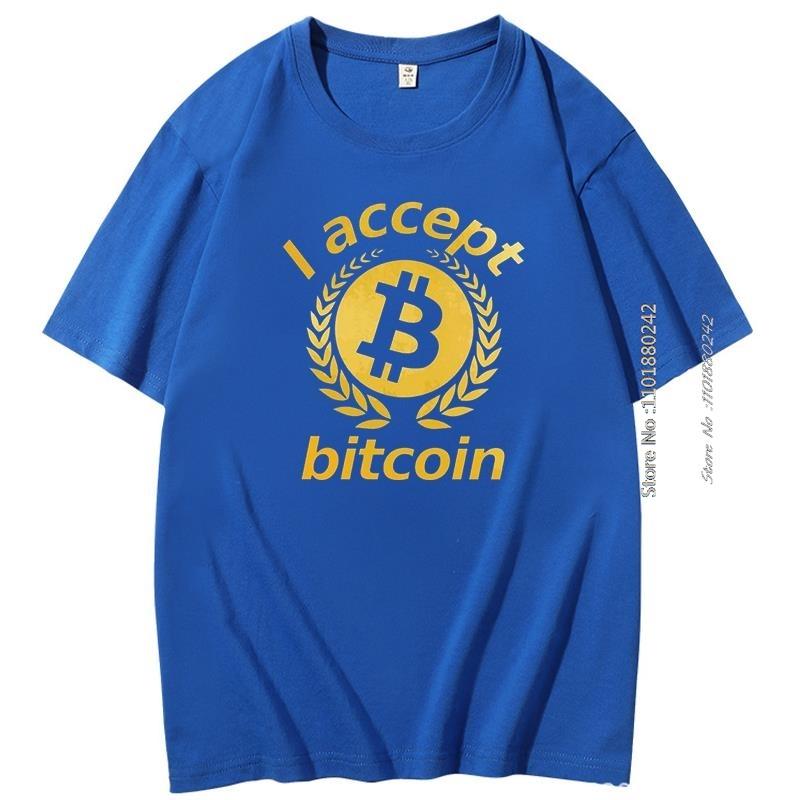 Accept I Bitcoin Short Sleeve Tshirt Graphic T Shirts Btc Cryptocurrency Crypto Blockchain Summer Streetwear Mens Clothing