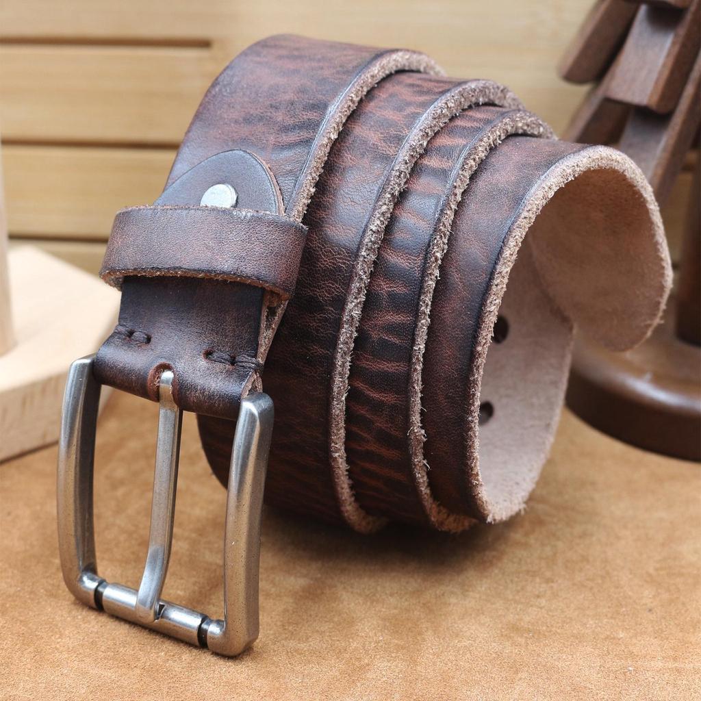 Men's Minimalist Luxury Leather Belt, Genuine Cowhide, Fashionable & Versatile, Suitable for Casual or Formal Wear.