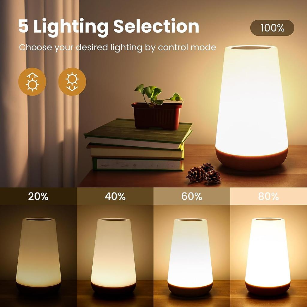 Dotykové nočné svetlo, Nočné svetlo do spálne/Stolná lampa s diaľkovým ovládaním, Stmievateľné, Malé nočné svetlo so 13 meniacimi sa farbami