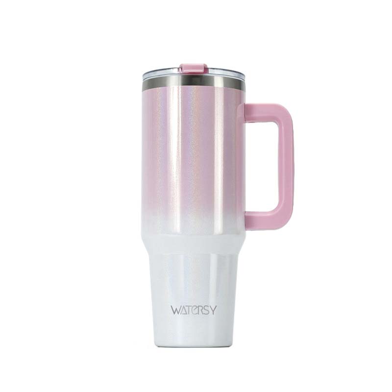 40oz Tumbler With Handle Straw 30oz Stainless Steel Thermal Water Bottle Double Wall Vacuum Insulated Cup Portable Car Mug Gifts