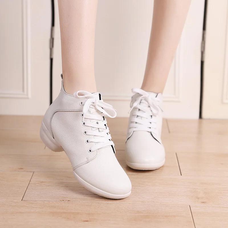 XIHAHA Girls Genuine Leather Sneakers Dance Shoes for Women Comfortable Modern Jazz Dancing Shoe Ladies Outdoor Sports Shoes