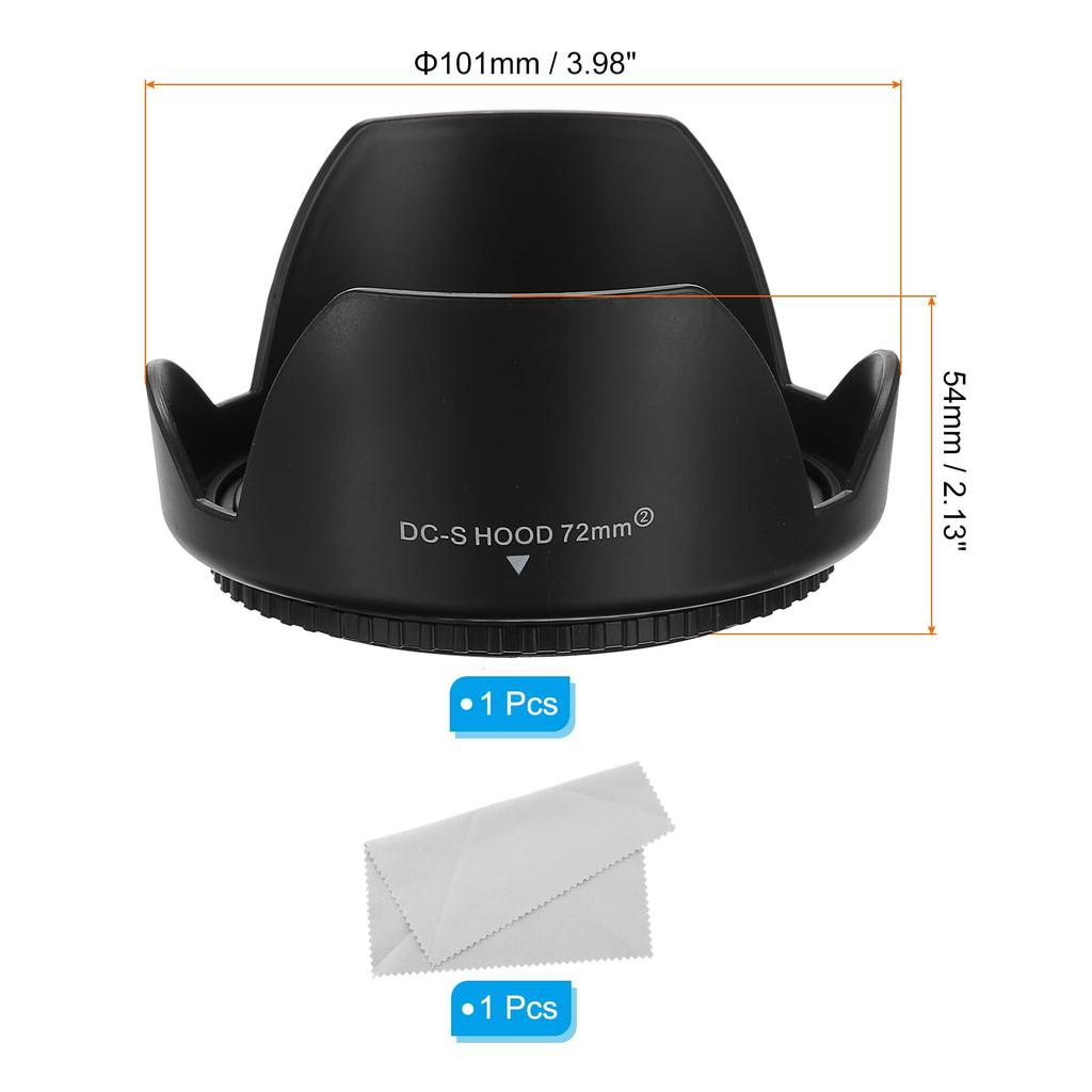 PATIKIL 72mm Camera Lens Hood with Cleaning Cloth Reversible Flower Lens Hood Protector Blocks Excess Sunlight To Reduce Lens Flare and Glare To
