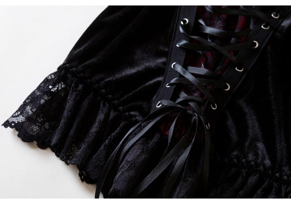 Velvet Lace-up Gothic Corset Camisole - Halloween Style