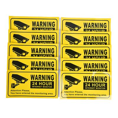 24-Hour Monitoring Warning Stickers Monitoring Area Warning Stickers