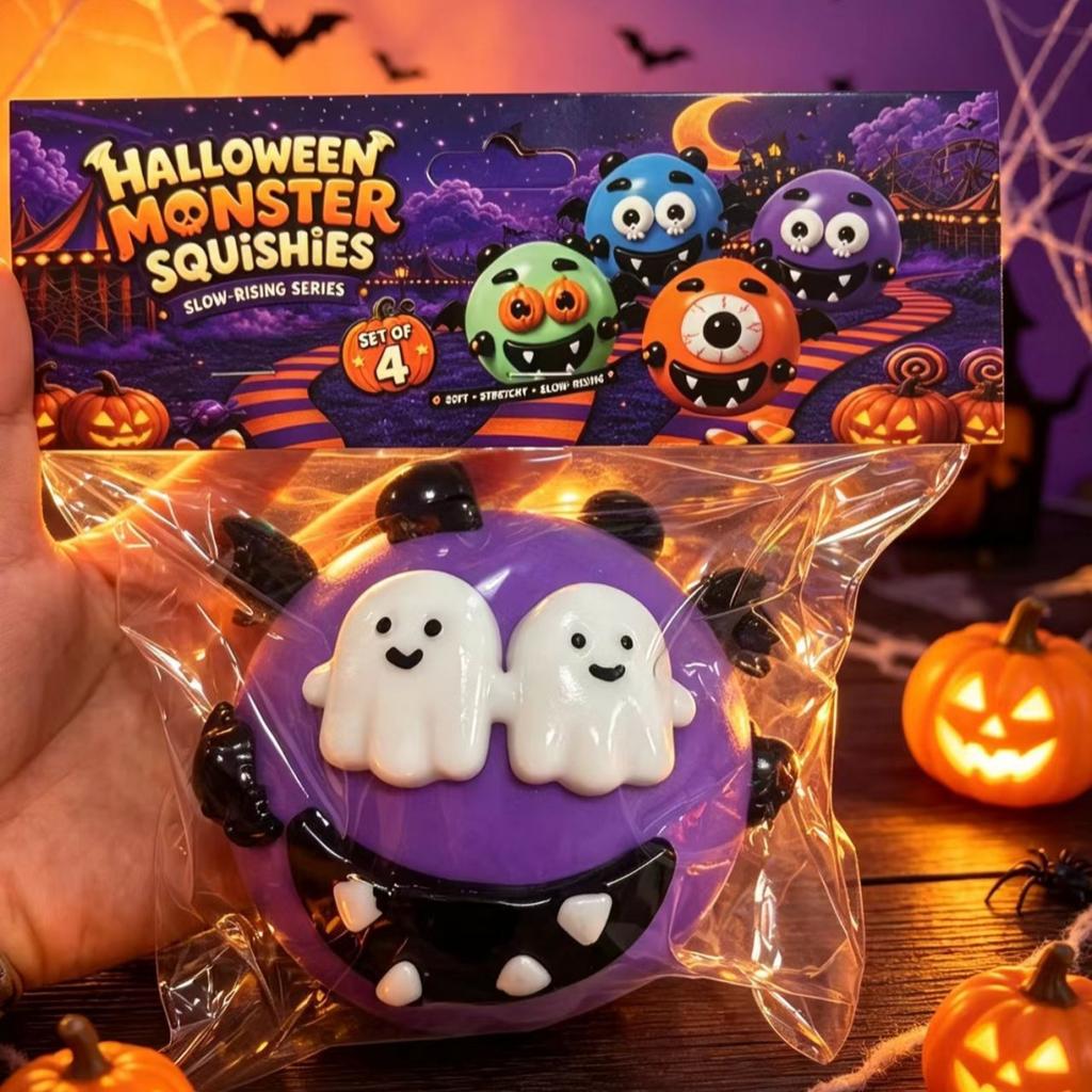 Halloween Monster Dog Face Changing Squeeze Ball Tpr Soft Rubber Diy Fidget Toy Stress Relief Vent Decompression Toy Party Gift