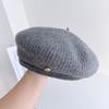 Literary and retro black wool beret women's autumn and winter versatile face small painter hat warm pumpkin hat