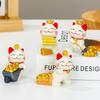 2025 Handmade Lucky Cat Ornament - Creative Cartoon Figure for Office Desk Decor and Cute Gifts