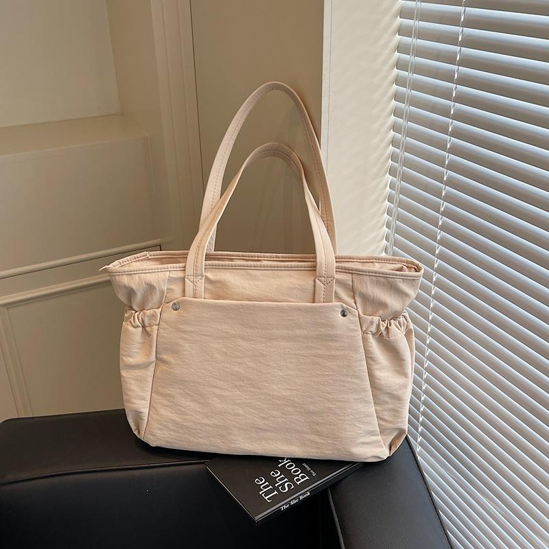 Casual large-capacity underarm bag women's new simple nylon cloth tote bag versatile document shoulder bag