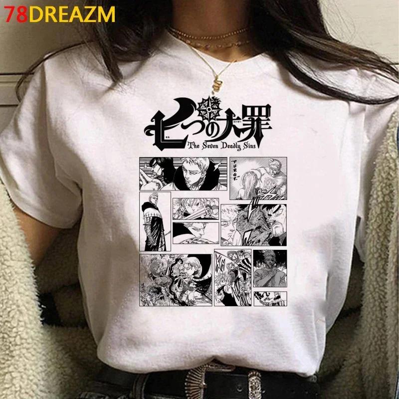 Japanischer Manga Seven Deadly Sins T-ShirtKawaii Cartoon Nanatsu NoTaizai Meliodas Muster T-Shirtsommeroberteilanime T-Shirt