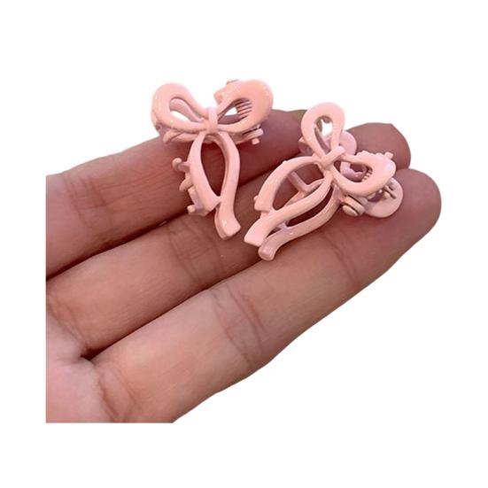 

2Pcs Girl Hairpin Small Bowknot Shape Precise Positioning Hair Clips Matte Texture Anti-Slip Hair Styling Tool Hair розовый