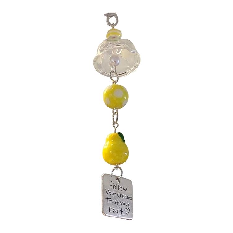 

Colorful Wind Chime and Pear Phone Keychain Handmade Cellphone Lanyard Accessory Gift For Special Occasions 1