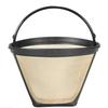 Reusable Gold Tone Permanent #4 Cone Shape Coffee Filter Mesh Basket Filter New