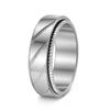 8mm Titanium Steel Punk Rotatable Decompression Ring with Woven Mesh and 18K Vacuum Plating