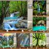 3d Printing Green Forest Waterfall Shower Curtains Waterproof Bathroom Curtain With Hooks Bath Curtain 180*200 Polyester Fabri