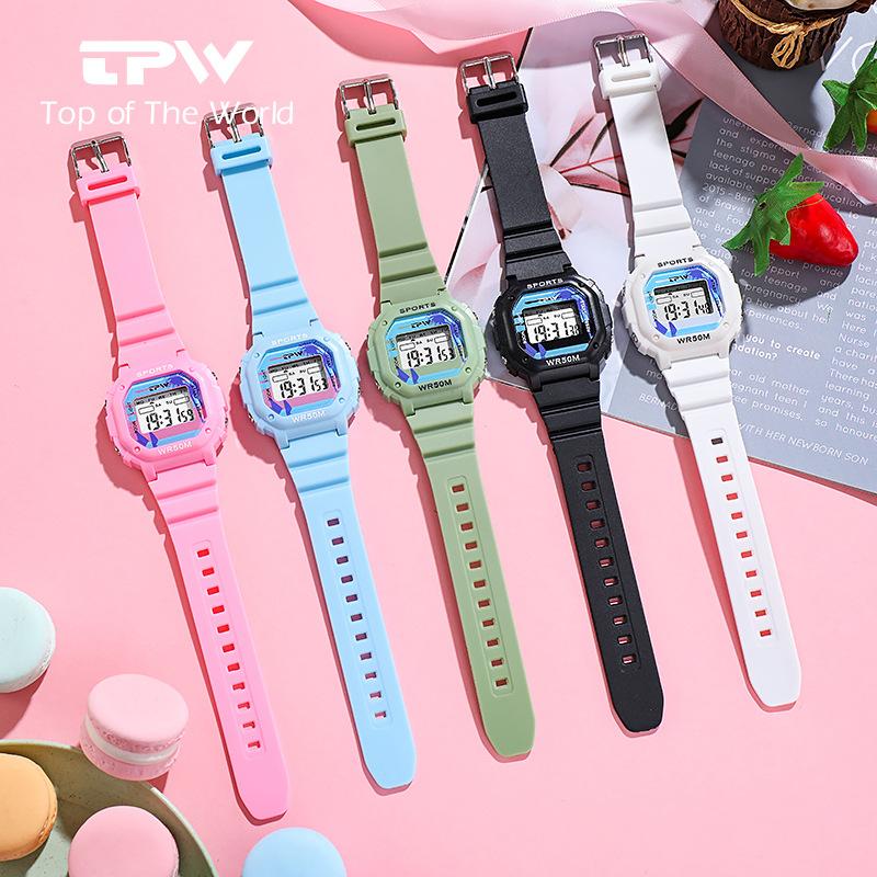 Digital Watches Lady Sports Luminous Multifunction Waterproof Chronograph Wristwatches Outdoor Girls Fashion Student Watch