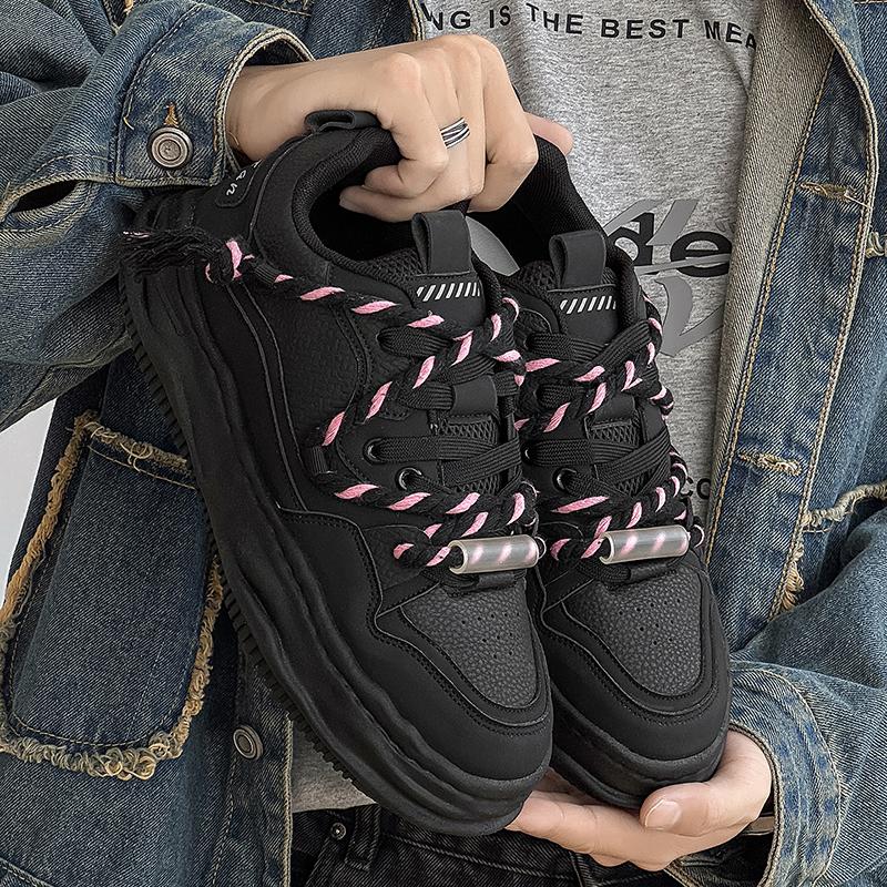 

Мужская спортивная обувь Ретро Нейтральная Большой размер Модная Универсальная Мужская обувь для скейтборда 44 чёрный