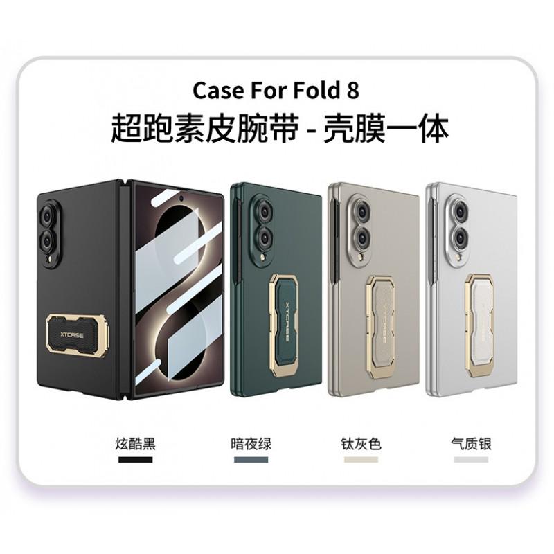 Galaxy Z Fold8 Protective Case With Rotating Wrist Strap Stand Full Coverage PC Shell Screen Film Slim Anti-Drop Design