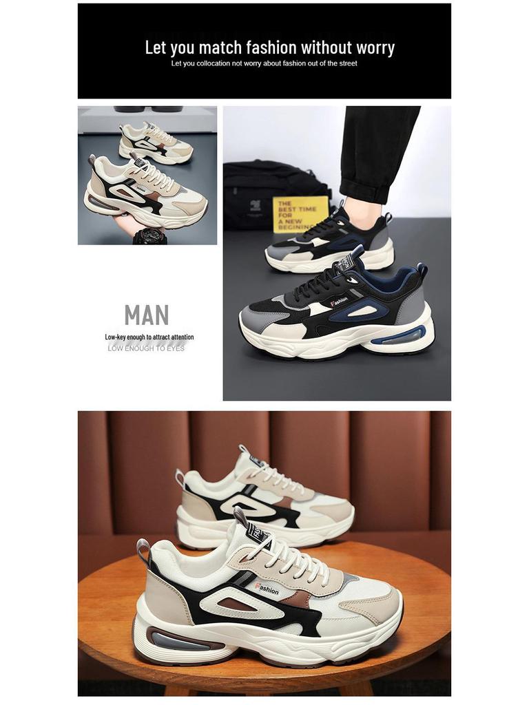 Trendy Korean-Style Mesh Sneakers: Versatile, Breathable, Thick Sole Casual Spring Shoes for Teens