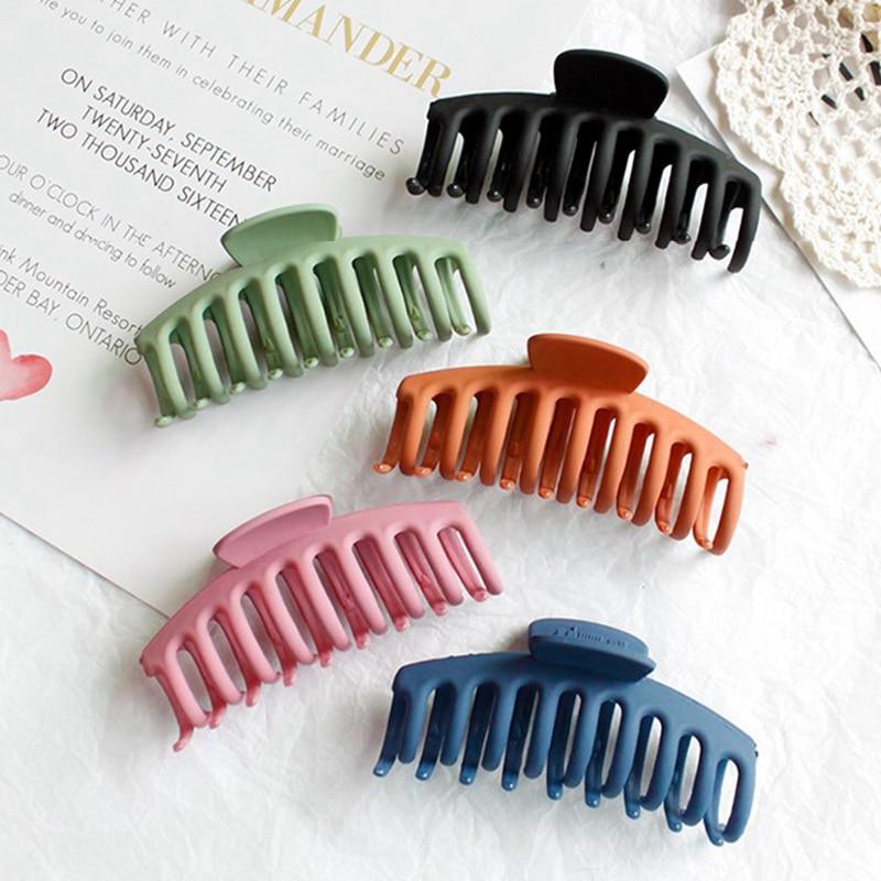 New Claw Clip For Women Tough Colorful Plastic Hair Claws Large Size Hair Clamps Hair Accessories
