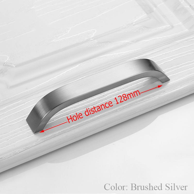 NAIERDI Kitchen Cabinet Knobs Handles Black Furniture Handle for Cabinet Drawer Pulls Aluminum Alloy Handle 96/128/160/192mm