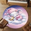 1PC Elephant Cloud Sleep Night Round Chair Mat Area Rug - Non-Slip, Floor Mat for Office, Bedroom, Home Decor Christmas Gift C0528083