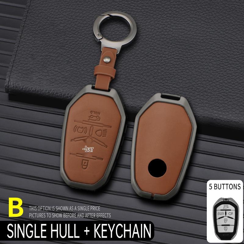 Genuine Leather Key Cover for SsangYong Motor Korando/Rexton Buckle