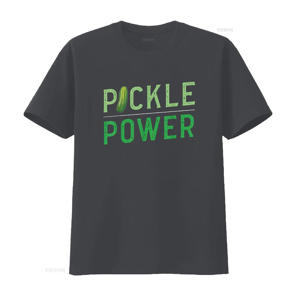 Heren Pickle Powers Groente Energiebron Gezond Leven T-shirt Zwart 4XL vintage Gewassen Zacht homme Stijlvol Unisex