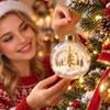 2D Flat Pattern Christmas Ball Ornament Transparent Clear Sphere Bauble  Family Gathering
