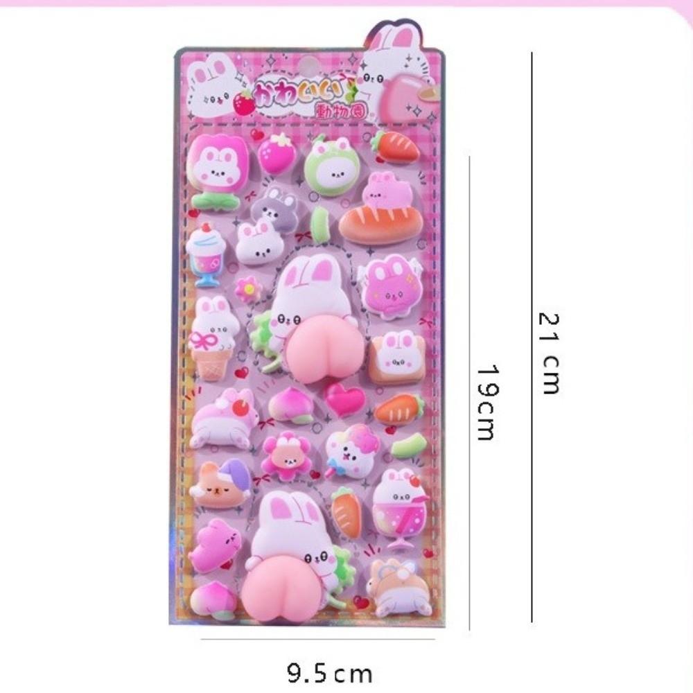 New Stereoscopic Effect 3D Bubble Foam Stickers Cartoon Soft Happy Buttocks Stickers Stress Relief Fart Peach Sticker DIY Crafts