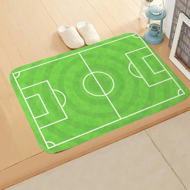 Football Field Fixed Facecloth Floor Mats Machine Washable Doorway Living Room Rugs Bedroom Playful Area Non-slip Carpets