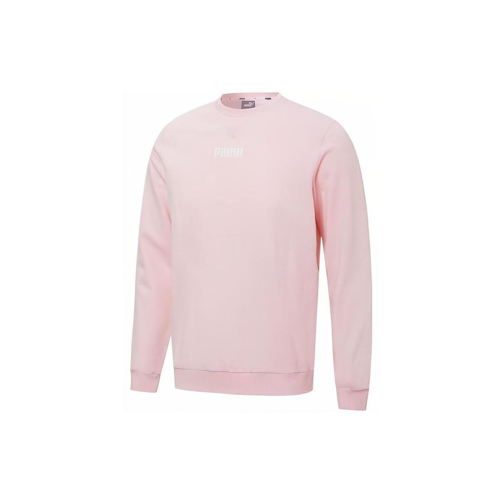 Puma Small Logo Print Solid Color Crew Neck Long Sleeve Sweatshirt Men Tops Pink 849575-16
