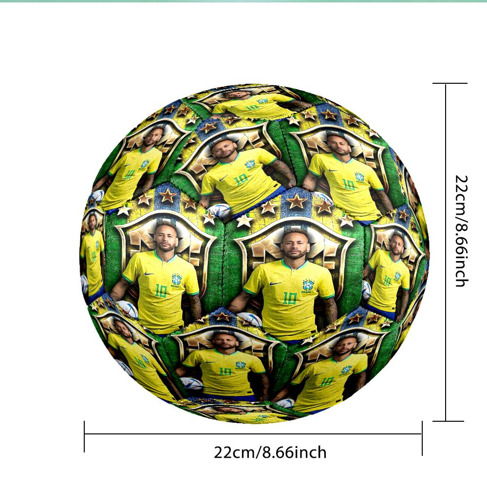 Brazilian Football Star Soccer Ball Size 5 Soccer Ball, Machine-stitched, Soft and Comfortable, Suitable for Training and Matches Fan Gift