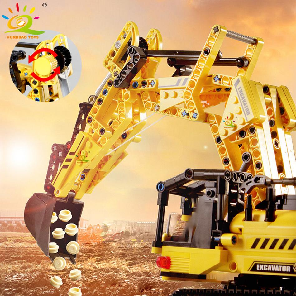 841Pcs Moc Engineering Excavator Truck Building Blocks Vehicle Car Bricks City Construction Toys For Children Boys