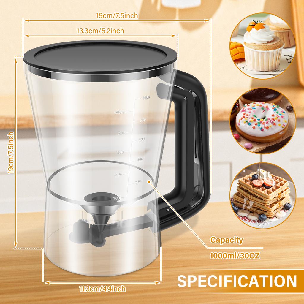 Teigseparator Pfannkuchenteigspender Halterung Keks Kuchen Waffeln Teig Trichter Gebäckteig Spender Backform Küchenwerkzeug