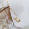 18K Gold-Plated Titanium Pearl Necklace - Unique Women's Jewelry