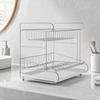 Slim Stainless Steel Desktop Storage Rack Compact Wire-Frame Countertop