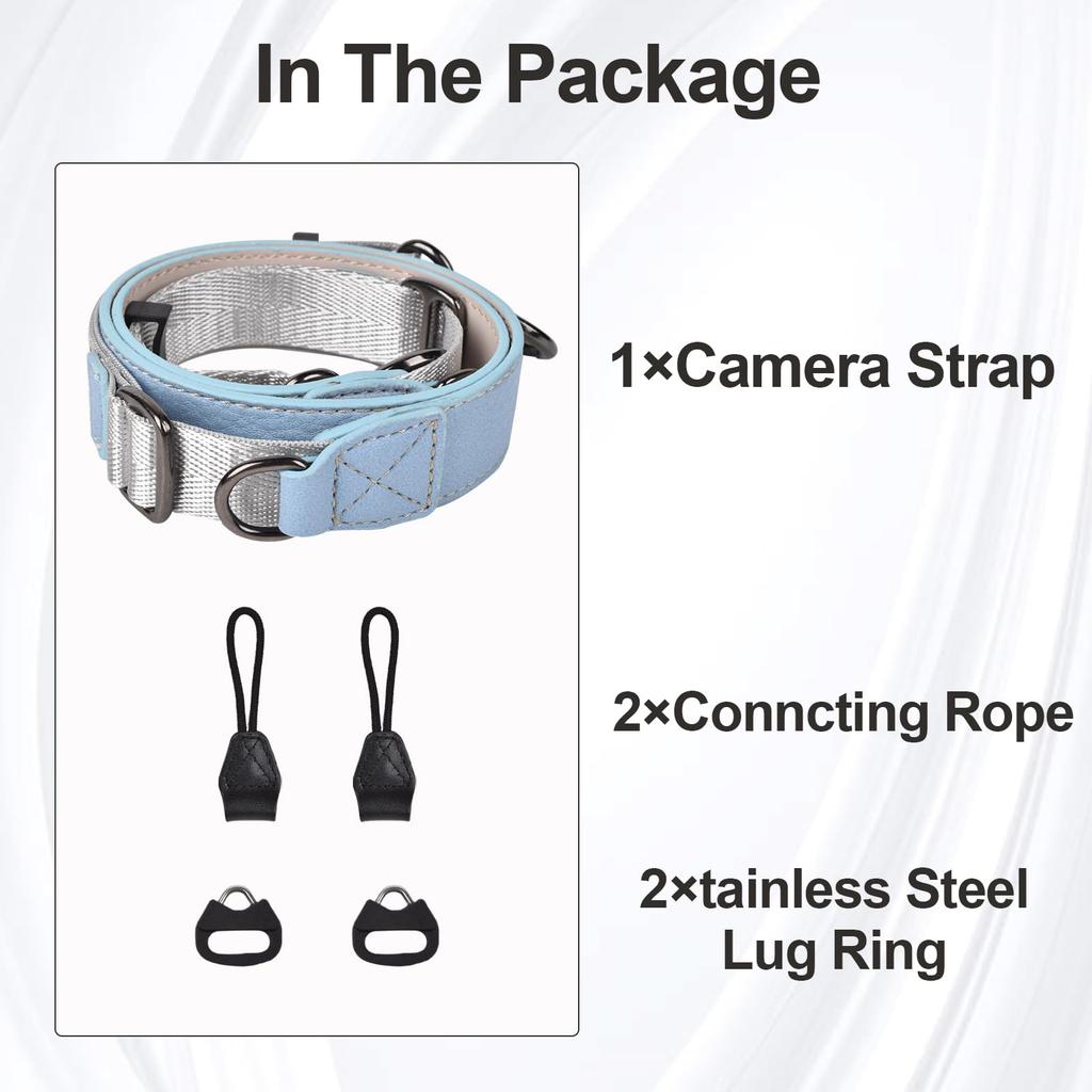 VOVMOEYA Kamerakamera Halsrem med Triangelring för och Kompatibel med Fuji Kompakt och Spegellös Total Axelremsväska eller Halsrem med Hängande PU