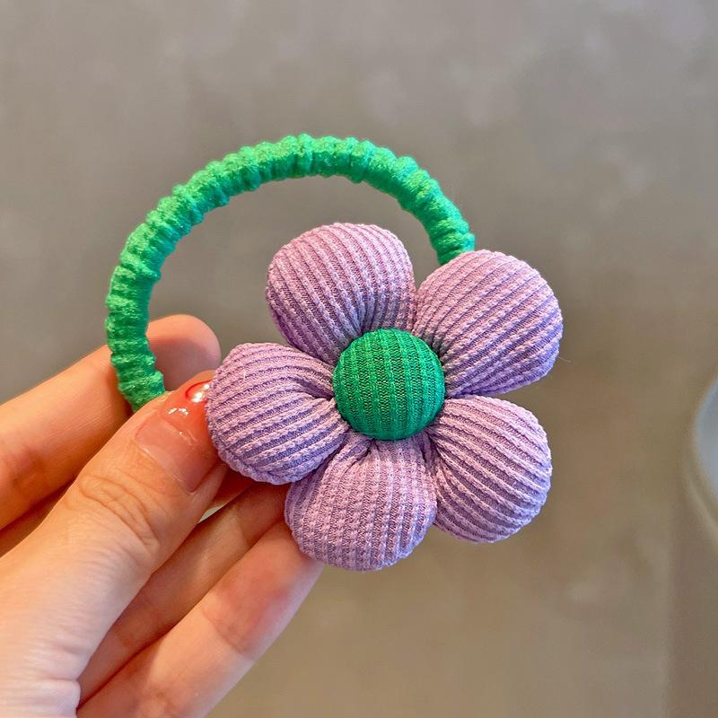 1PC New Sweet Fill Cotton Flowers Girls Elastic Hair Bands Cute Hair Ties Princess Hair Accessories Baby Headwear